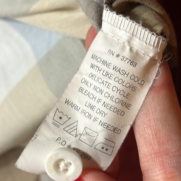 Gotcha PLAID Shirt TAN BLUE BEIGE Button up Short Sleeve Casual Y2K 90s mens XL - Picture 9 of 10